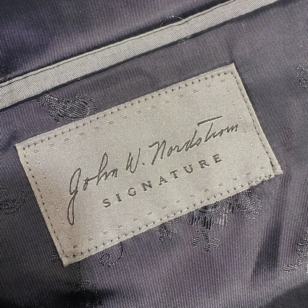 JOHN NORDSTROM Mens Blazer Sport Coat 2 Button Jacket 42R Gray Glan Plaid Wool